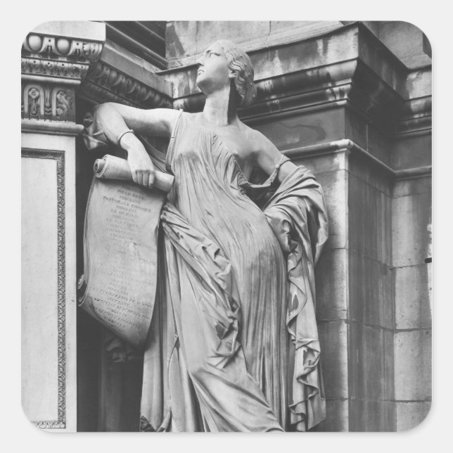 Adesivo Quadrado Moliere Fountain, Comédia Grave, 1844 (Frente)