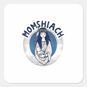 Adesivo Quadrado Momhiach Jewish Hanukkah 2025 Mãe Jew