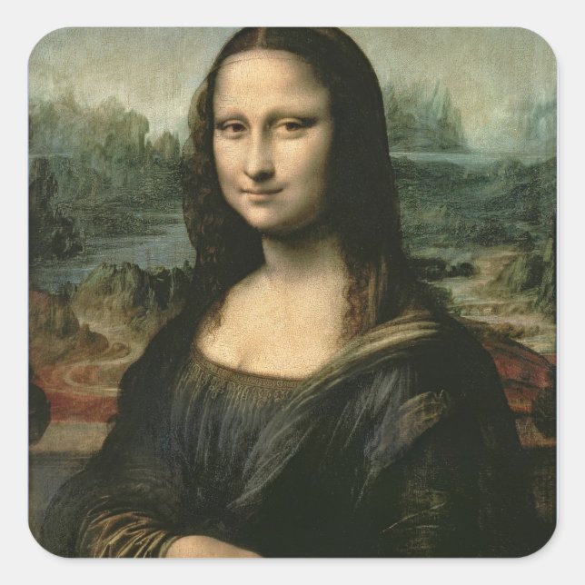 Adesivo Quadrado Mona Lisa, c.1503-6 (Frente)