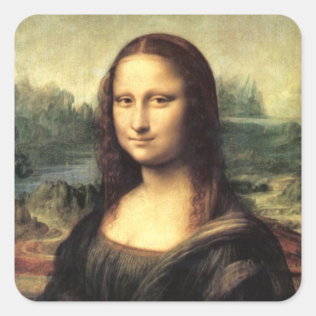 Adesivo Quadrado Mona Lisa Leonardo da Vinci (Frente)