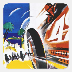 Adesivo Quadrado Monaco 1931 Prix grande - poster da raça do