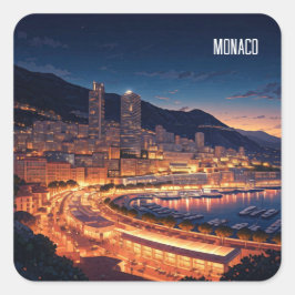 Adesivo Quadrado Mônaco Monte Carlo à noite