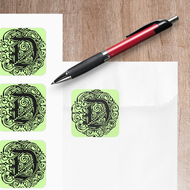 Adesivo Quadrado Monarchia Black "D" (Monarchia Black "D" Square Sticker)