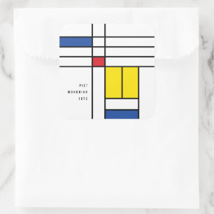 Adesivo Quadrado Mondrian II Minimalista De Stijl Modern Art Design