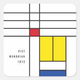 Adesivo Quadrado Mondrian II Minimalista De Stijl Modern Art Design