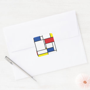 Adesivo Quadrado Mondrian Minimalist Geometric De Stijl Modern Art