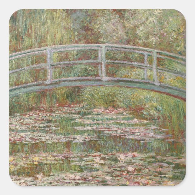 Adesivo Quadrado Monet French Bridge Giverney (Frente)