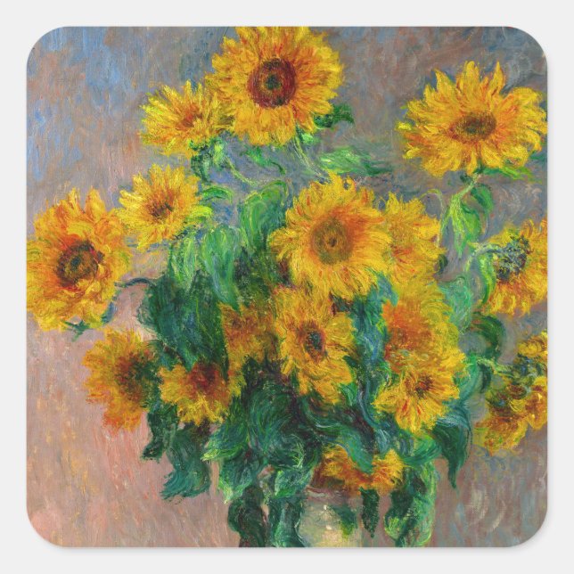 Adesivo Quadrado Monet Sunflower (Frente)