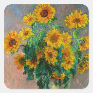 Adesivo Quadrado Monet Sunflower