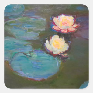 Adesivo Quadrado Monet Water Lily Lily Pond Waterlily Painting