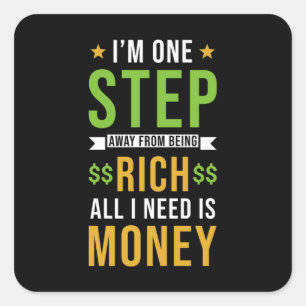 Adesivo Quadrado Money Cote engraçado