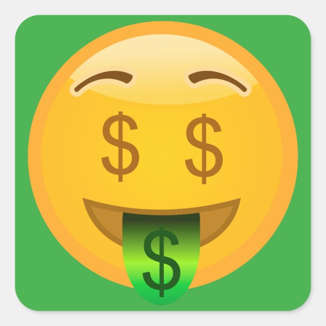 Adesivo Quadrado Money Emoji (Frente)