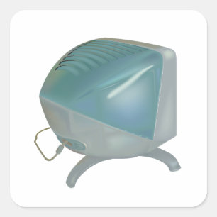 Adesivo Quadrado Monitor CRT antigo