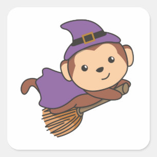 Adesivo Quadrado Monkey Halloween Bruxelles Kids Witume Square S