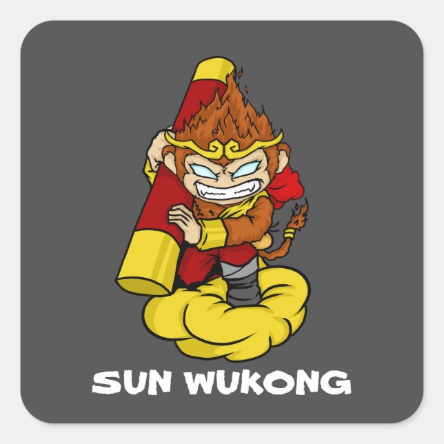 ADESIVO QUADRADO MONKEY KING SUN WUKONG (Frente)