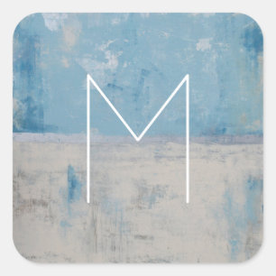 Adesivo Quadrado Monograma   Aura prateada