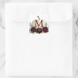 Adesivo Quadrado Monograma Burgundy Envelope de Bomba