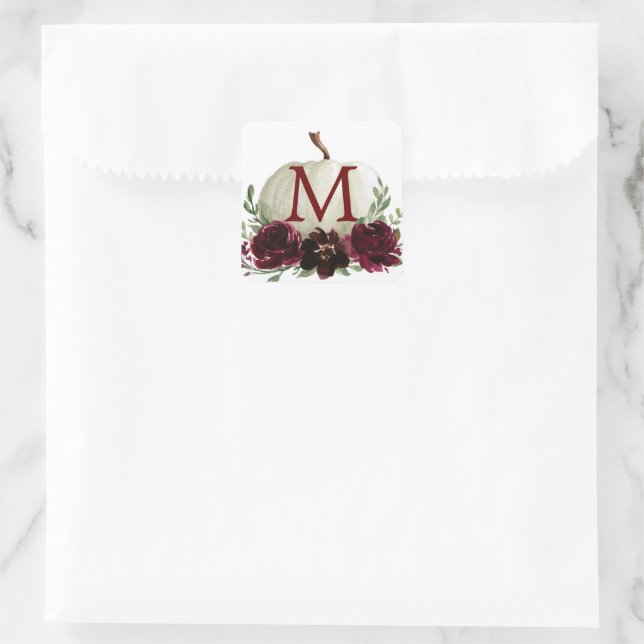 Adesivo Quadrado Monograma Burgundy Envelope de Bomba (Bolsa)