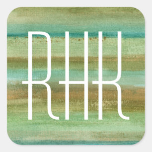 Adesivo Quadrado Monograma   Campos na Primavera I
