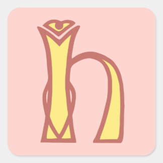 Adesivo Quadrado Monograma celta H da inicial da letra do nó