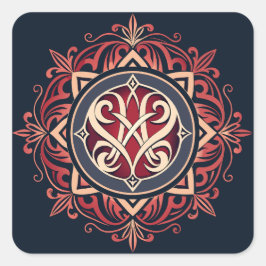 Adesivo Quadrado Monograma Clássico