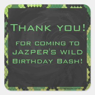 Adesivo Quadrado Monograma Cobra Verde e Preto