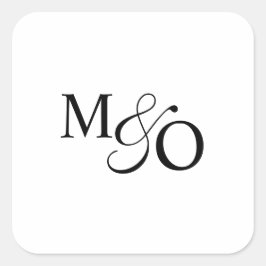 Adesivo Quadrado Monograma de Ampersand de casal