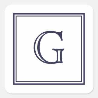 Adesivo Quadrado Monograma de Bloco Elegante com Autocolantes de Ba