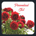 Adesivo Quadrado Monograma de Buquê Elegante<br><div class="desc">Adicione um toque pessoal aos seus artesanatos, presentes ou artigos de papelão com estes adesivos incríveis que incluem um belo buquê de rosa e um texto personalizável. Personalize o texto com o nome, as iniciais, a mensagem ou a citação. Perfeito para casamentos, aniversários, ou uso diário, esses adesivos elegantes combinam...</div>