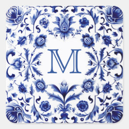 Adesivo Quadrado monograma de casamento