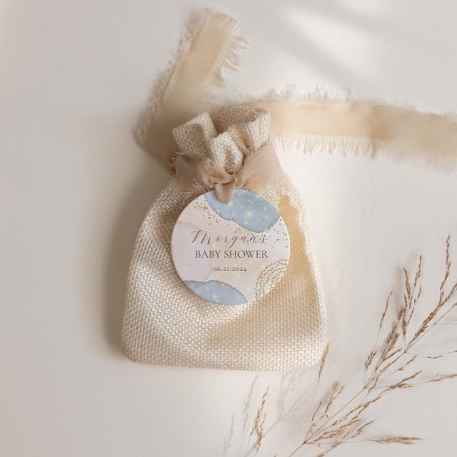 Adesivo Quadrado Monograma de Chuveiro de Bebê Abstrato Brilhante M (Criador carregado)