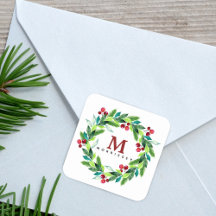 Monograma de Coroa de Hallie e Frutas em Aquarela