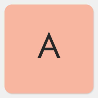 Adesivo Quadrado Monograma de Letra Personalizada Rosa