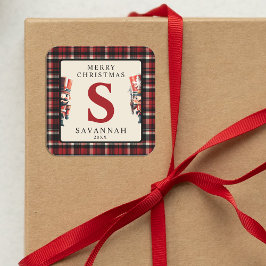 Adesivo Quadrado Monograma de Nozes de Natal