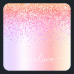 Adesivo Quadrado Monograma Dourado da Largura Roxa Prosa do Pastel<br><div class="desc">Rainbow Pastel Blush Faux Foil Faux Foil Metálico Sparkle Glitter Brugado Metal Monograma Nome e Etiquetas de Endereço do Sticker do Partido do Papel Inicial. Isto faz o doce e perfeito aniversário de 16 anos, casamento, chá de panela, aniversário, chá de fraldas ou festa de solteira presente para alguém que...</div>