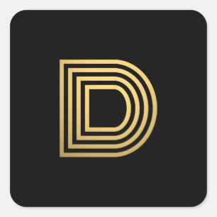 Adesivo Quadrado Monograma Dourado moderno