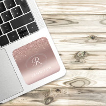 Monograma em Brilho Dourado Rosa e Prata