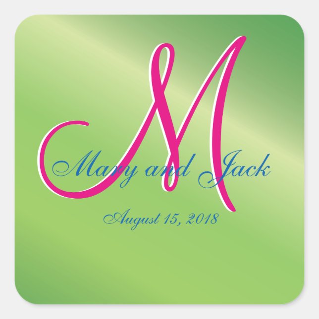 Adesivo Quadrado Monograma FAb Valor Orçamento Casamento (Frente)