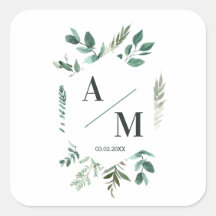 Monograma Folhagem personalizada para o cliente
