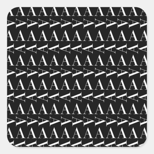 Adesivo Quadrado Monograma - Letra Inicial A (Frente)