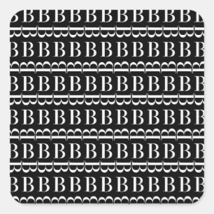 Adesivo Quadrado Monograma - Letra inicial B