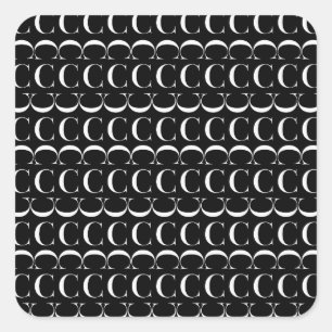 Adesivo Quadrado Monograma - Letra inicial C