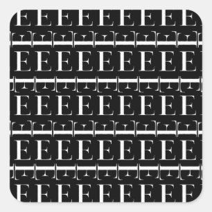 Adesivo Quadrado Monograma - Letra Inicial E