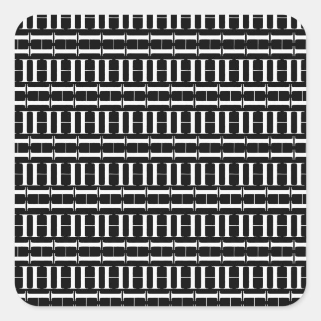 Adesivo Quadrado Monograma - Letra Inicial H (Frente)