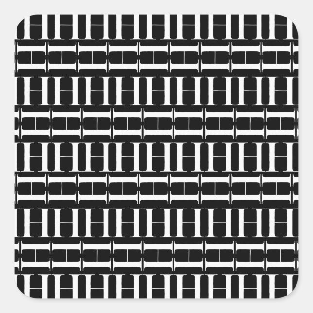 Adesivo Quadrado Monograma - Letra Inicial H (Frente)