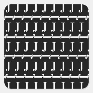 Adesivo Quadrado Monograma - Letra Inicial J