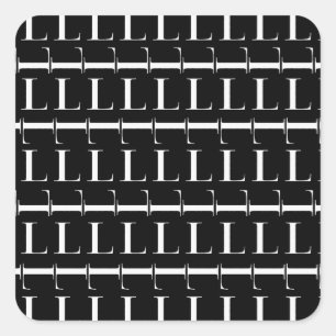 Adesivo Quadrado Monograma - Letra inicial L