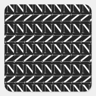 Adesivo Quadrado Monograma - Letra inicial N