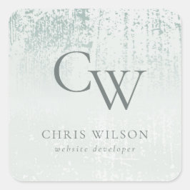 Adesivo Quadrado Monograma Metálico Bruto em Teto Prateado