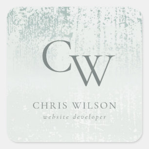 Adesivo Quadrado Monograma Metálico Bruto em Teto Prateado